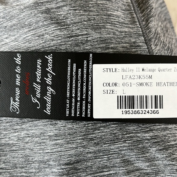 NWT Greyson Quarter Zip in Smoke Heather Size L - Picture 9 of 9